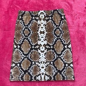Snakeskin print mini skirt
